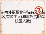 湖南外贸职业学院有几个校区,有多少人(湖南外贸职院校区人数)