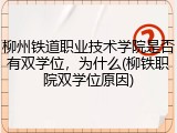 柳州铁道职业技术学院是否有双学位，为什么(柳铁职院双学位原因)