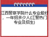 江西警察学院什么专业最好，一年招多少人(江警热门专业及招生)