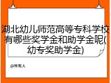 湖北幼儿师范高等专科学校有哪些奖学金和助学金呢(幼专奖助学金)