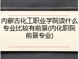 内蒙古化工职业学院读什么专业比较有前景(内化职院前景专业)