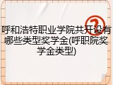 呼和浩特职业学院共开设有哪些类型奖学金(呼职院奖学金类型)