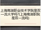 上海南湖职业技术学院是双一流大学吗?(上海南湖职院是双一流吗)