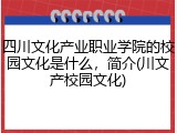 四川文化产业职业学院的校园文化是什么，简介(川文产校园文化)
