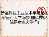 新疆科技职业技术学院是国家重点大学吗(新疆科技职院是重点大学吗)