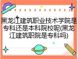 黑龙江建筑职业技术学院是专科还是本科院校呢(黑龙江建筑职院是专科吗)