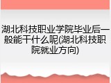 湖北科技职业学院毕业后一般能干什么呢(湖北科技职院就业方向)