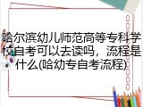 哈尔滨幼儿师范高等专科学校自考可以去读吗，流程是什么(哈幼专自考流程)