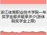 浙江体育职业技术学院一年奖学金最多能拿多少(浙体院奖学金上限)