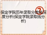保定学院历年录取分数线深度分析(保定学院录取线分析)