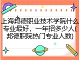 上海邦德职业技术学院什么专业最好，一年招多少人(邦德职院热门专业人数)