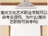 重庆文化艺术职业学院可以自考去读吗，为什么(重庆艺职院可自考吗)