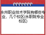 永州职业技术学院有哪些专业，几个校区(永职院专业校区)