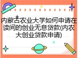 内蒙古农业大学如何申请在读间的创业无息贷款(内农大创业贷款申请)