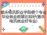 重庆电讯职业学院哪个专业毕业就业前景比较好(重庆电讯就业好专业)