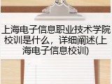 上海电子信息职业技术学院校训是什么，详细阐述(上海电子信息校训)