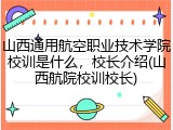 山西通用航空职业技术学院校训是什么，校长介绍(山西航院校训校长)