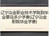 辽宁冶金职业技术学院到毕业要花多少学费(辽宁冶金职院毕业学费)
