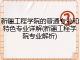 新疆工程学院的普通专业和特色专业详解(新疆工程学院专业解析)
