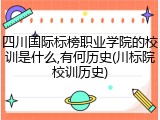 四川国际标榜职业学院的校训是什么,有何历史(川标院校训历史)