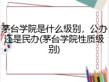茅台学院是什么级别，公办还是民办(茅台学院性质级别)
