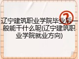 辽宁建筑职业学院毕业后一般能干什么呢(辽宁建筑职业学院就业方向)