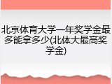 北京体育大学一年奖学金最多能拿多少(北体大最高奖学金)