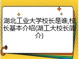 湖北工业大学校长是谁,校长基本介绍(湖工大校长简介)