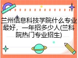 兰州信息科技学院什么专业最好，一年招多少人(兰科院热门专业招生)