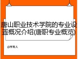 唐山职业技术学院的专业设置概况介绍(唐职专业概览)