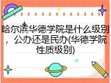 哈尔滨华德学院是什么级别，公办还是民办(华德学院性质级别)