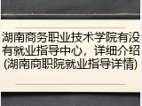 湖南商务职业技术学院有没有就业指导中心，详细介绍(湖南商职院就业指导详情)