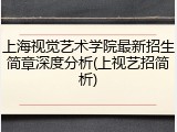 上海视觉艺术学院最新招生简章深度分析(上视艺招简析)
