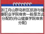 浙江舟山群岛新区旅游与健康职业学院宿舍一般是怎么分配的(舟山健康学院宿舍分配)