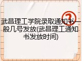 武昌理工学院录取通知书一般几号发放(武昌理工通知书发放时间)