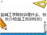 盐城工学院校训是什么，校长介绍(盐工校训校长)