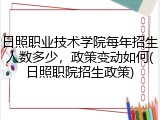 日照职业技术学院每年招生人数多少，政策变动如何(日照职院招生政策)