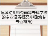 运城幼儿师范高等专科学校的专业设置概况介绍(幼专专业概览)