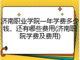 济南职业学院一年学费多少钱，还有哪些费用(济南职院学费及费用)