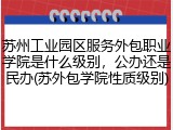 苏州工业园区服务外包职业学院是什么级别，公办还是民办(苏外包学院性质级别)