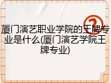 厦门演艺职业学院的王牌专业是什么(厦门演艺学院王牌专业)