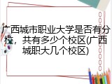广西城市职业大学是否有分校，共有多少个校区(广西城职大几个校区)