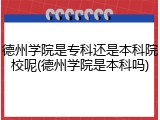 德州学院是专科还是本科院校呢(德州学院是本科吗)