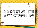 广东东软学院如何，口碑怎么样？(东软学院口碑)