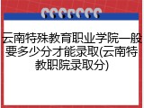 云南特殊教育职业学院一般要多少分才能录取(云南特教职院录取分)