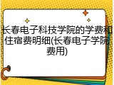 长春电子科技学院的学费和住宿费明细(长春电子学院费用)