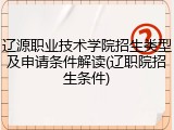 辽源职业技术学院招生类型及申请条件解读(辽职院招生条件)