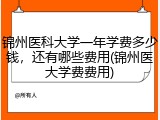 锦州医科大学一年学费多少钱，还有哪些费用(锦州医大学费费用)