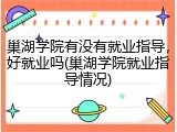 巢湖学院有没有就业指导，好就业吗(巢湖学院就业指导情况)