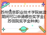 苏州信息职业技术学院就读期间可以申请哪些奖学金(苏信院奖学金种类)